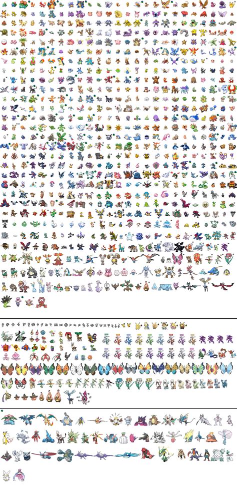 pokemon sprite gallery|list of all pokemon sprites.